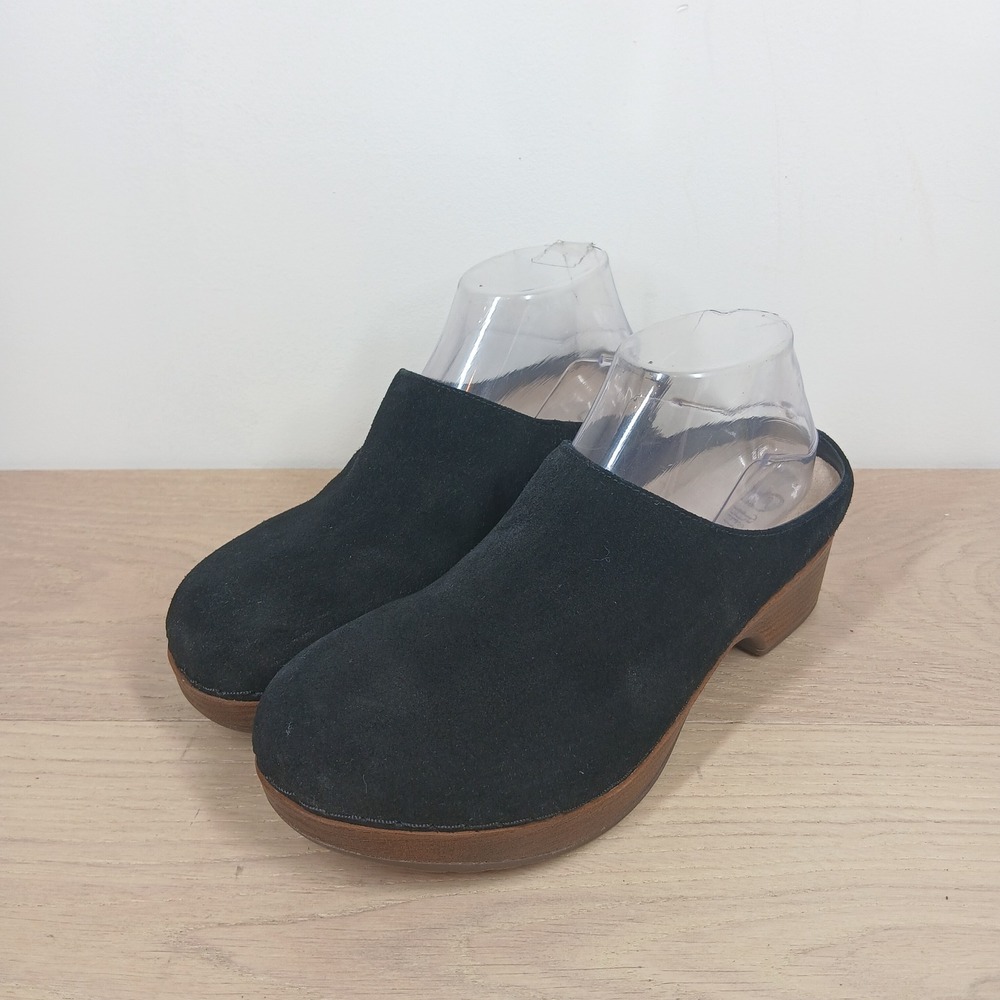Bella Vita Clogs Women 8 Black Suede Leather Slip On Platform Boho Comfort